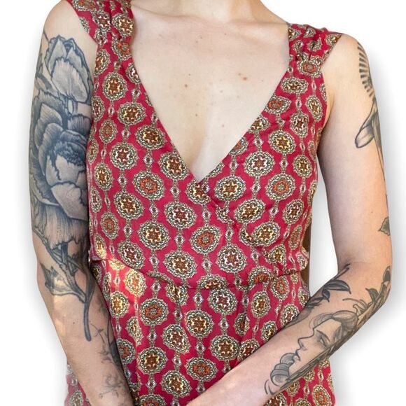 Costa Blanca Collection Red Printed Flowy Dress - Picture 3 of 7